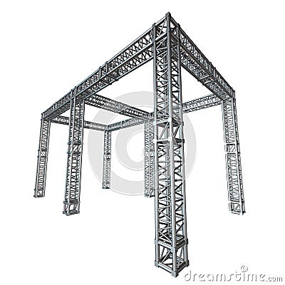 Steel truss girder rooftop construction Stock Photo