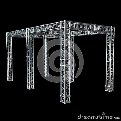 Steel truss girder rooftop construction Stock Photo