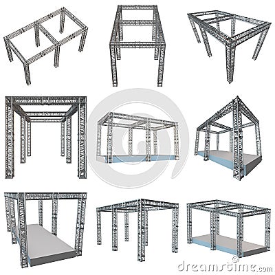 Steel truss girder rooftop construction Stock Photo