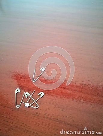 Steel unsafety pin Stock Photo