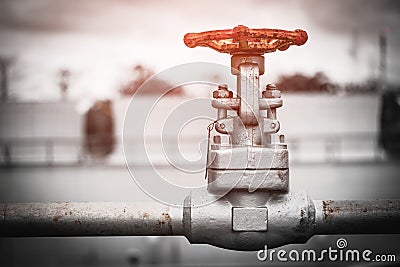 Steel valve Stock Photo