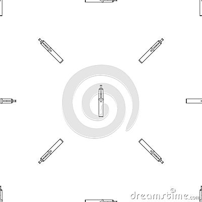 Steel vape pen pattern seamless vector Vector Illustration