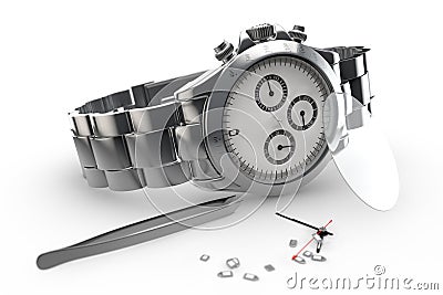 Steel watch Stock Photo