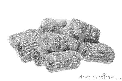 Steel Wool Scourers Macro Isolated Stock Photo