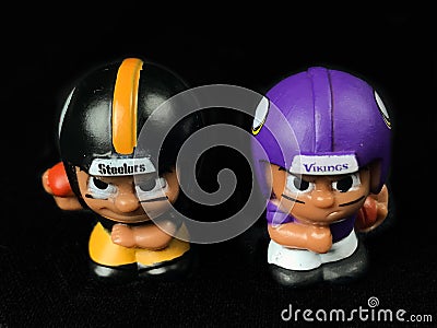 Steelers vs. Vikings Lil Teammates Collectible Toys Editorial Stock Photo