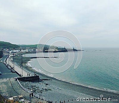 Steely blue coastline Stock Photo