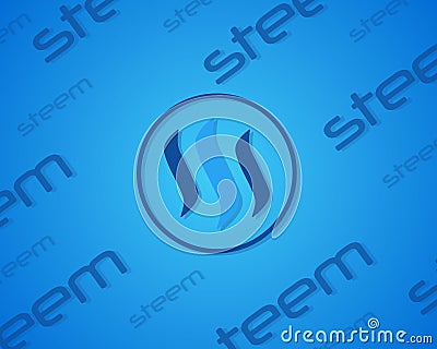 Steem blockchain on blue background Vector Illustration