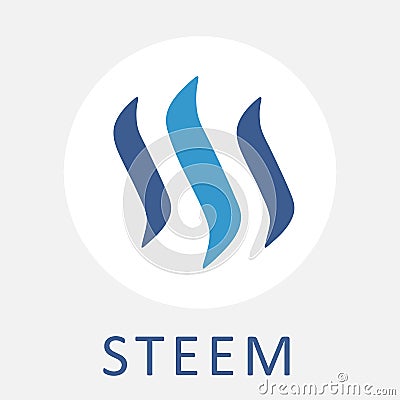 STEEM decentralized blockchain-based social media platform criptocurrency vector logo Vector Illustration