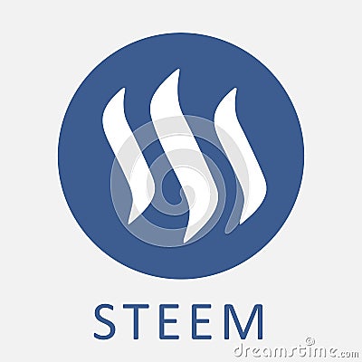 STEEM decentralized blockchain-based social media platform criptocurrency vector logo Vector Illustration