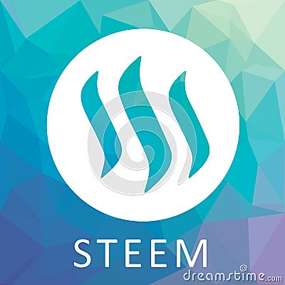 STEEM decentralized blockchain-based social media platform criptocurrency vector logo Vector Illustration