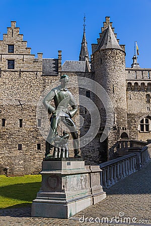 Steen castle in Antwerp Belgium Editorial Stock Photo