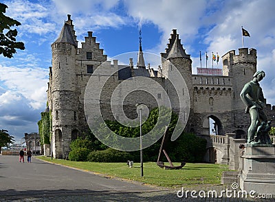 Steen castle in Antwerp, Belgium Editorial Stock Photo