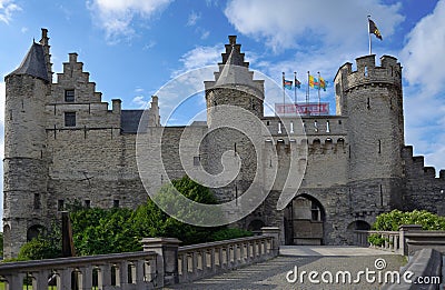 Steen castle in Antwerp, Belgium Editorial Stock Photo