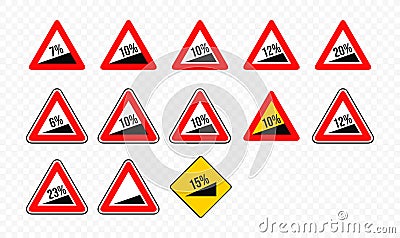 Steep ascent road sign vector design Vector Illustration