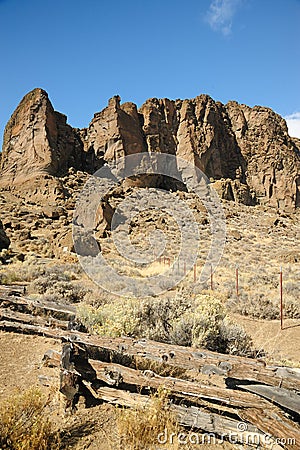 Steep cliff in fort rock Stock Photo