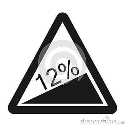 Steep climb sign line icon Vector Illustration