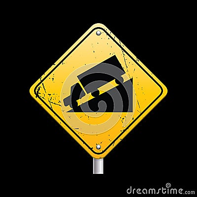 Steep hill road sign. Vector illustration decorative design Vector Illustration