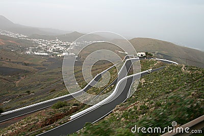 Steep mountain road Stock Photo