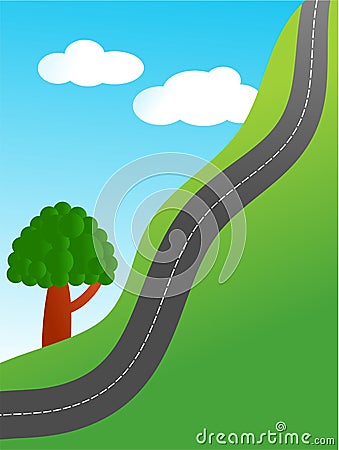 Steep road Vector Illustration