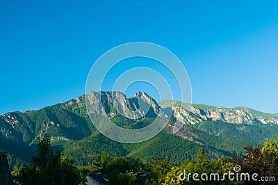 Giewont Mountain the highest peak of the Western Tatras, sunny spring day, Poland, Europe Stock Photo