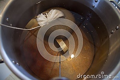 Steeping Specialty Grains Stock Photo