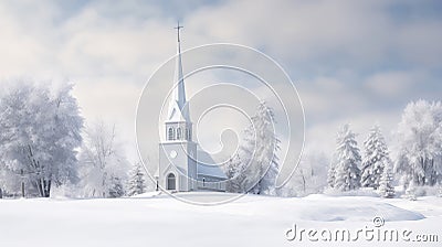 steeple tower church building Cartoon Illustration