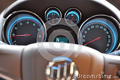The steering wheel and the dashboard Editorial Stock Photo