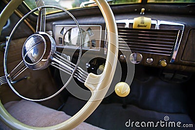 Steering Wheel and Dashboard, Classic Buick Editorial Stock Photo