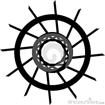 steering wheel isolated on white marine, cruise, symbol, white. Cartoon Illustration