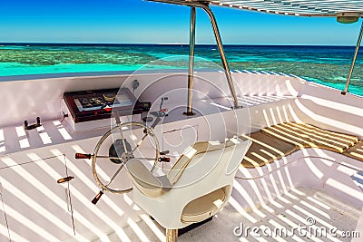 Captains bridge, yacht Stock Photo