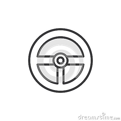 Steering wheel outline icon Vector Illustration