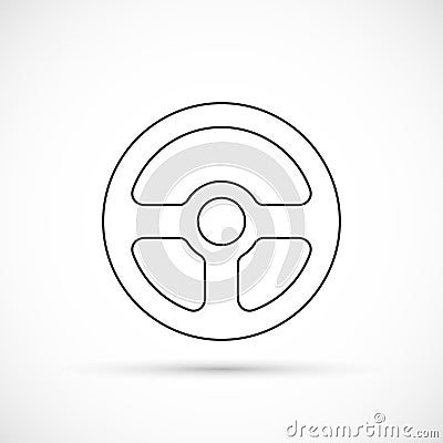 Steering wheel outline icon Vector Illustration