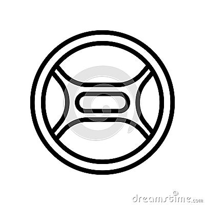 Steering Wheel outline vector icon Vector Illustration