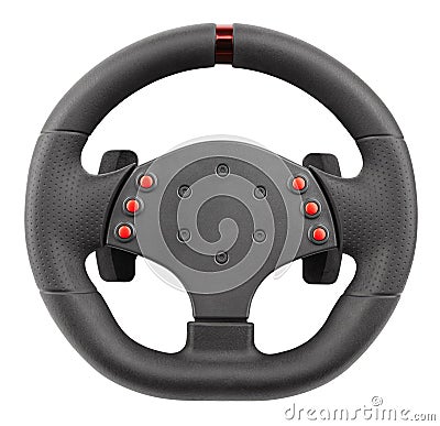 A steering wheel for racing Stock Photo