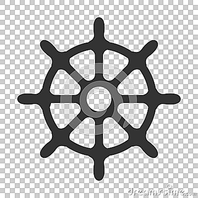 Steering wheel rudder icon. Vector illustration on isolated tran Vector Illustration