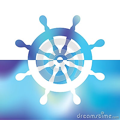 Steering wheel rudder - ship steering Vector Illustration