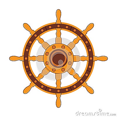 Steering wheel of a ship. vector Vector Illustration