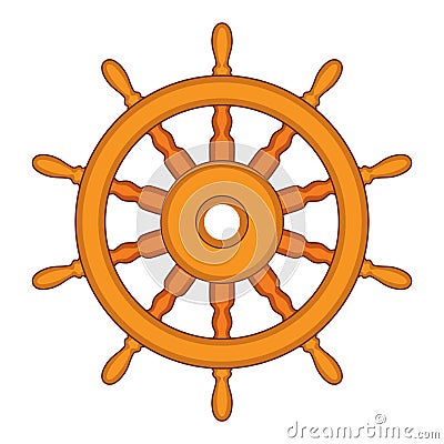 Steering wheel of a ship, boat and yacht. vector Vector Illustration