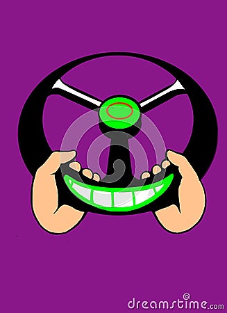 A steering wheel with a smile Stock Photo