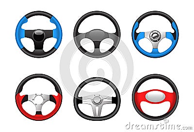 Steering wheels Vector Illustration