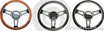 Steering wheels Vector Illustration