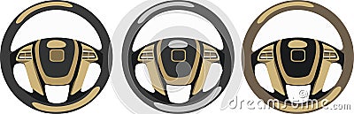 Steering wheels Vector Illustration