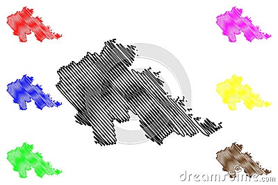 Stefan Voda District Republic of Moldova, Administrative divisions of Moldova map vector illustration, scribble sketch Stefan Vector Illustration