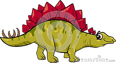 Stegosaurus dinosaur cartoon illustration Vector Illustration