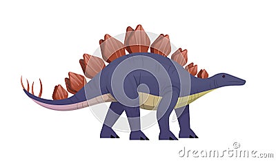 Stegosaurus dinosaur. Vector cartoon dinosaur Vector Illustration