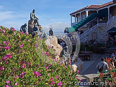 Steinbeck Sculpture on Cannery Row Editorial Stock Photo