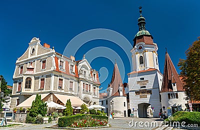 Steiner Tor, a 15th century gate in Krems an der Donau, the Wachau valley of Austria Stock Photo