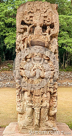 Stela at Copan Ruins Stock Photo