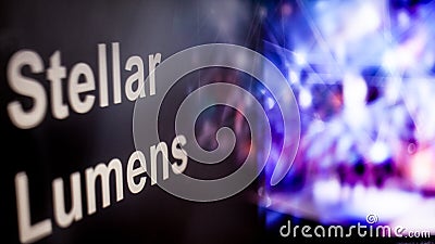 Stellar Lumens Cryptocurrency token. behavior of the cryptocurrency exchanges, concept. Modern financial technologies. Stock Photo