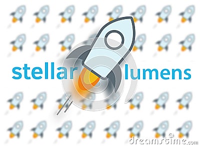 Stellar lumens rocket icon, crypto currency illustration Cartoon Illustration